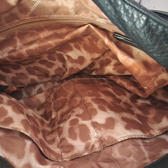 B Makowsky Elegant Womens Genuine Black Leather Hobo Bag Purse Medium - Picture 4 of 7